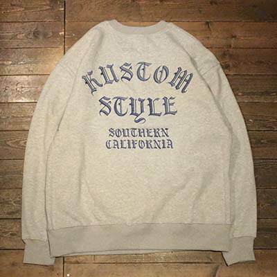 KUSTOMSTYLE SO-CAL(カスタムスタイルソーキャル)KSSW2411ASH\"SHADES\"" CREW NECK 刺しゅうSWEAT SHIRTS 調教師 COLOR*ASH GRAY【KUSTOMSTYLE SO-CAL置き目取りまわし店】Cannon Ball(加農砲どんぶり鉢)"