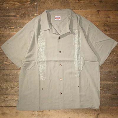 KUSTOMSTYLE SO-CAL(カスタムスタイルソーキャル)KSSS2107GR -LONGROOF- GUAYABERA SHORT SLEEVE SHIRTS グァジャベーラシャツ キューバシャツ 半袖 COLOR: GREEN【KUSTOMSTYLE SO-CAL正規取扱店】Cannon Ball(キャノンボール)｜Cannon Ball