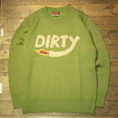 【再入荷】AT-DIRTY“DIRTY FIRE KNIT”GREEN【AT-DIRTY】(アットダーティー)定め事取りまわし店(Official Dealer)Cannon Ball(加農砲どんぶり鉢)【貨物輸送無料/相応う】