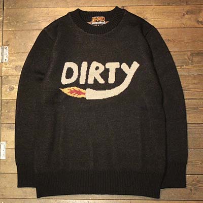 【再入荷】AT-DIRTY“DIRTY FIRE KNIT”BLACK【AT-DIRTY】(アットダーティー)定まり取りまわし店(Official Dealer)Cannon Ball(加農砲どんぶり鉢)【貨物輸送無料/相応う】