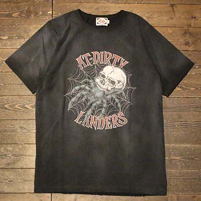 AT-DIRTY"SKULL SPIDER&rdquo; S/S TEEW.BLACK【AT-DIRTY】(アットダーティー)正規取扱店(Official Dealer)Cannon Ball(キャノンボール)【対応/半袖Tシャツ/プリントTシャツ】｜Cannon Ball