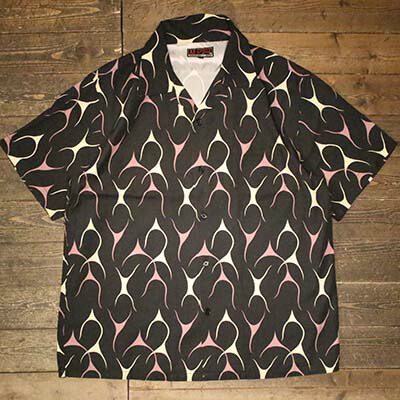 AT-DIRTY"FLAMES S/S SHIRT"BLACK【AT-DIRTY】(アットダーティー)正規取扱店(Official Dealer)Cannon Ball(キャノンボール)【対応/送料無料】｜Cannon Ball