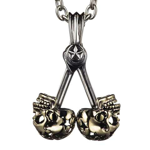 7th-Heaven Art Jewelry"STAR SKULL PISTON PENDANT"SILVER&BRASS【7th-Heaven Art Jewelry】(セブンスヘブン アート ジュエリー)正規取扱点(Official Dealer)Cannon Ball(キャノンボール)|Cannon Ball