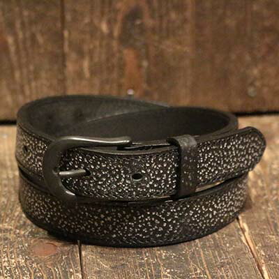 AttractionsBILTBUCKLot.984 Gal Emboss Trousers Belt - Black -(アトラクションズ)置き目取りまわし店(Official Dealer)Cannon Ball(加農砲どんぶり鉢)【WEARMASTERS/BILTBUCK】