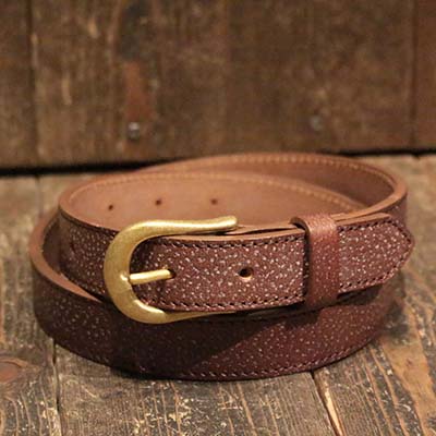 AttractionsBILTBUCKLot.984 Gal Emboss Trousers Belt - Brown -(アトラクションズ)置き目取りまわし店(Official Dealer)Cannon Ball(加農砲どんぶり鉢)【WEARMASTERS/BILTBUCK】