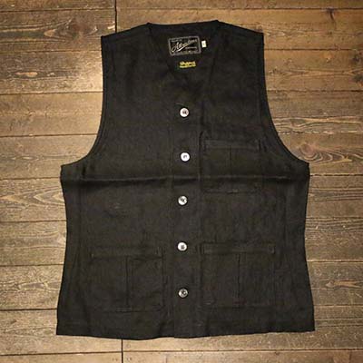 AttractionsA20041 Classical Linen VestBLACK(アトラクションズ)置き目取りまわし店(Official Dealer)Cannon Ball(加農砲どんぶり鉢)【相応う/貨物輸送無料/WEARMASTERS/BILTBUCK】