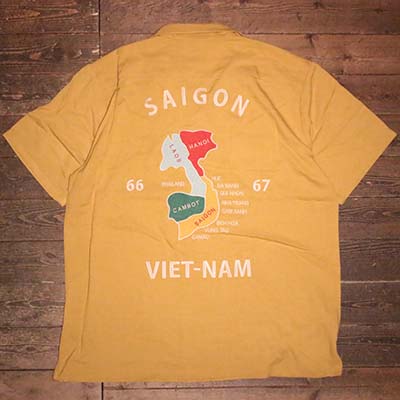 HOUSTON41220 SOUVENIR SHIRT (VIETNAM) MUSTARD【HOUSTON】(ヒューストン)置き目取りまわし店(Official Dealer)Cannon Ball(加農砲どんぶり鉢)【相応う/貨物輸送無料】