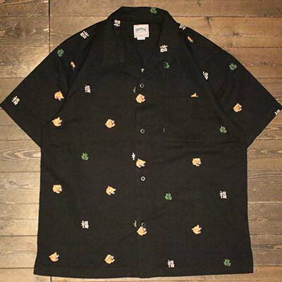 HOUSTON41344OXFORD EMBROIDERY S/S SHIRT(VIETNAM)-BLACK【HOUSTON】(ヒューストン)置き目取りまわし店(Official Dealer)Cannon Ball(加農砲どんぶり鉢)【相応う/貨物輸送無料】