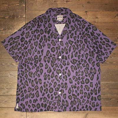HOUSTON41195 ALOHA SHIRT (LEOPARD) -PURPLE【HOUSTON】(ヒューストン)置き目取りまわし店(Official Dealer)Cannon Ball(加農砲どんぶり鉢)【相応う/貨物輸送無料】