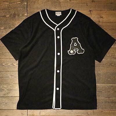 HOUSTON41324PILE BASEBALL SHIRT-BLACK【HOUSTON】(ヒューストン)置き目取りまわし店(Official Dealer)Cannon Ball(加農砲どんぶり鉢)【相応う/貨物輸送無料】