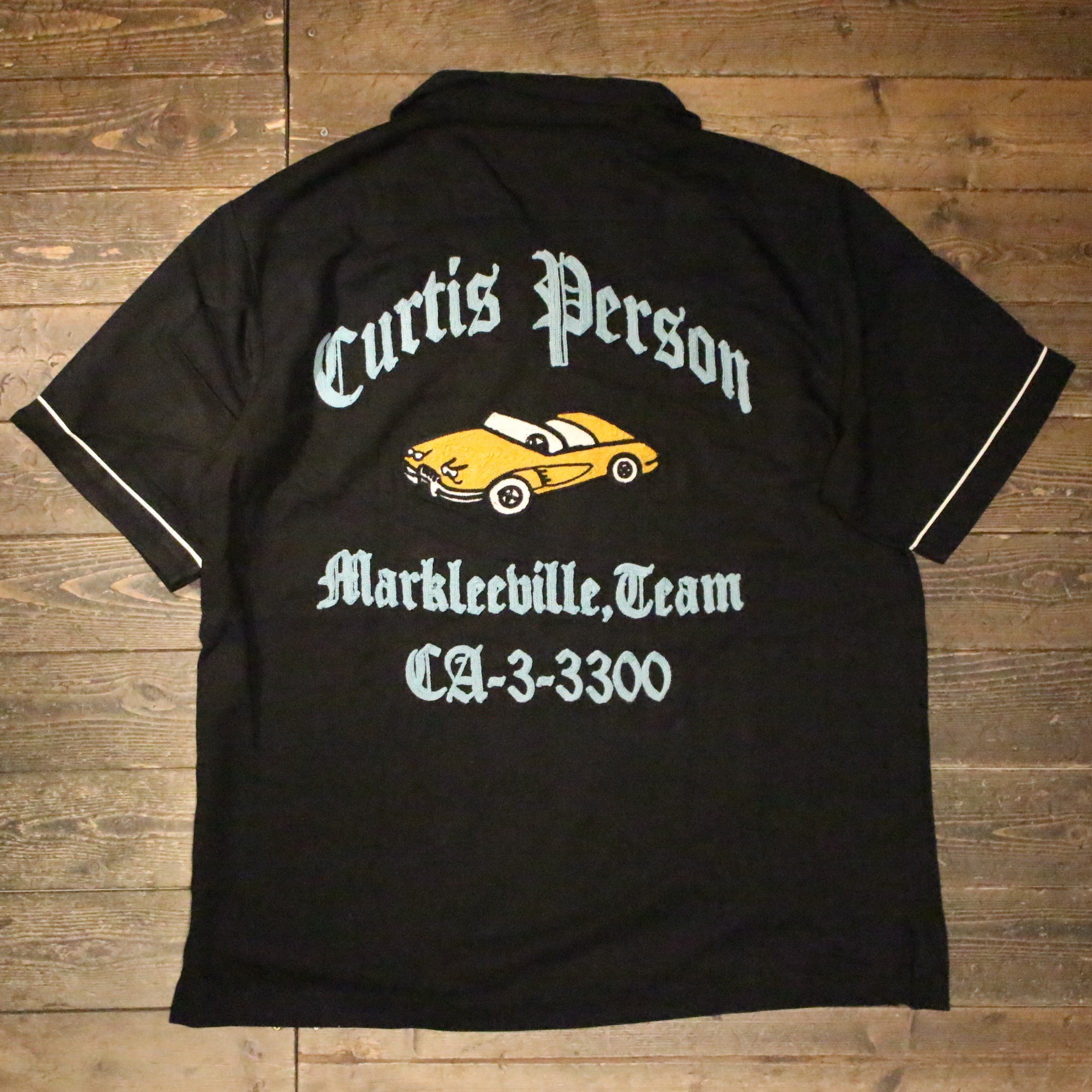 HOUSTON41304BOWLING SHIRT (CAR)-BLACK【HOUSTON】(ヒューストン)置き目取りまわし店(Official Dealer)Cannon Ball(加農砲どんぶり鉢)【相応う/貨物輸送無料】