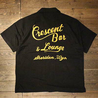 HOUSTON41301BOWLING SHIRT (BAR)-BLACK【HOUSTON】(ヒューストン)置き目取りまわし店(Official Dealer)Cannon Ball(加農砲どんぶり鉢)【相応う/貨物輸送無料】