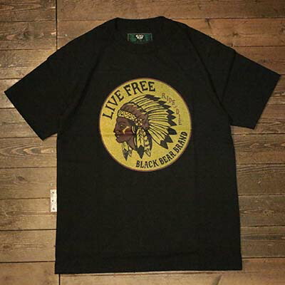 BLACK BEAR BRANDLive Free - ride or die MADE IN JAPAN Chopper tee【BLACK BEAR BRAND】(ブラックベアーブランド)正規取扱店(Official Dealer)Cannon Ball(キャノンボール)【対応/半袖Tシャツ/プリントTシャツ】