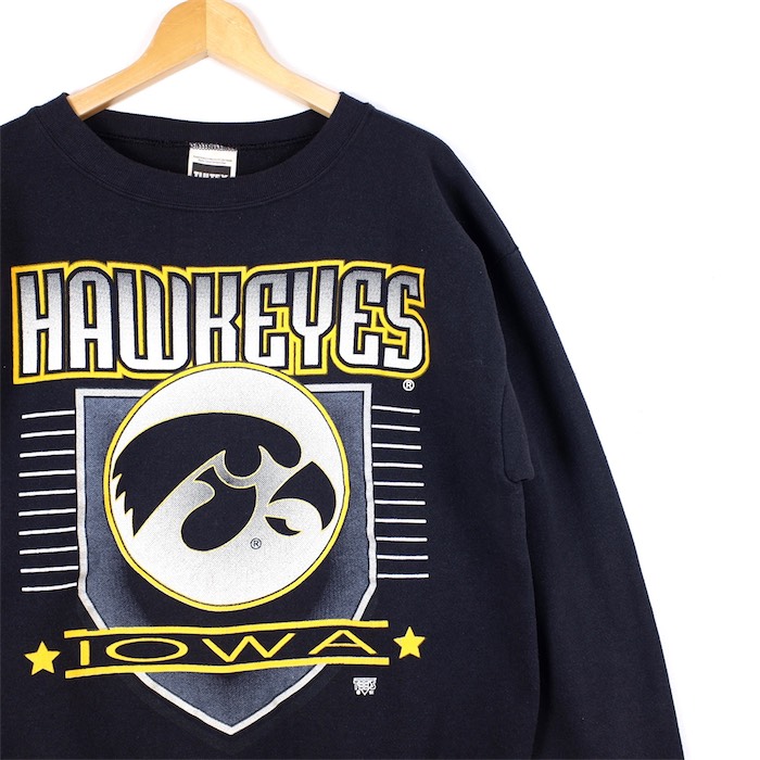 大きいサイズ メンズus Xlサイズ 90 S Tultex クルーネック長袖スウェットシャツ Iowa Howkeyes プリント ブラック 黒 裏起毛 胸囲約113cm アイオワホークアイズフットボール トレーナー スエット ビンテージ Vintage アメリカ古着 Used Big Sh 3669 中古 Agoranotizia It