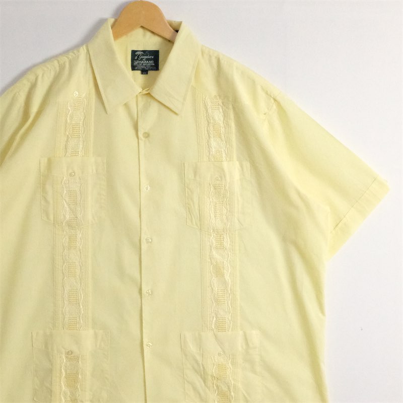 80s Ramon Puig キューバ リネン ボックス シャツ r9051-1.jpg