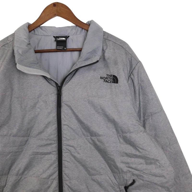 大きいサイズ メンズUS-2XLサイズ ザ・ノース・フェイス THE NORTH FACE NF0A3XB7 中綿パフジャケット JUNCTION INSULATED JACKET スポーツ アウトドア 胸囲約144cm グレー系 jc-0039 アメカジ BIGサイズ アメリカ古着 【中古】|古着屋Canopus 店