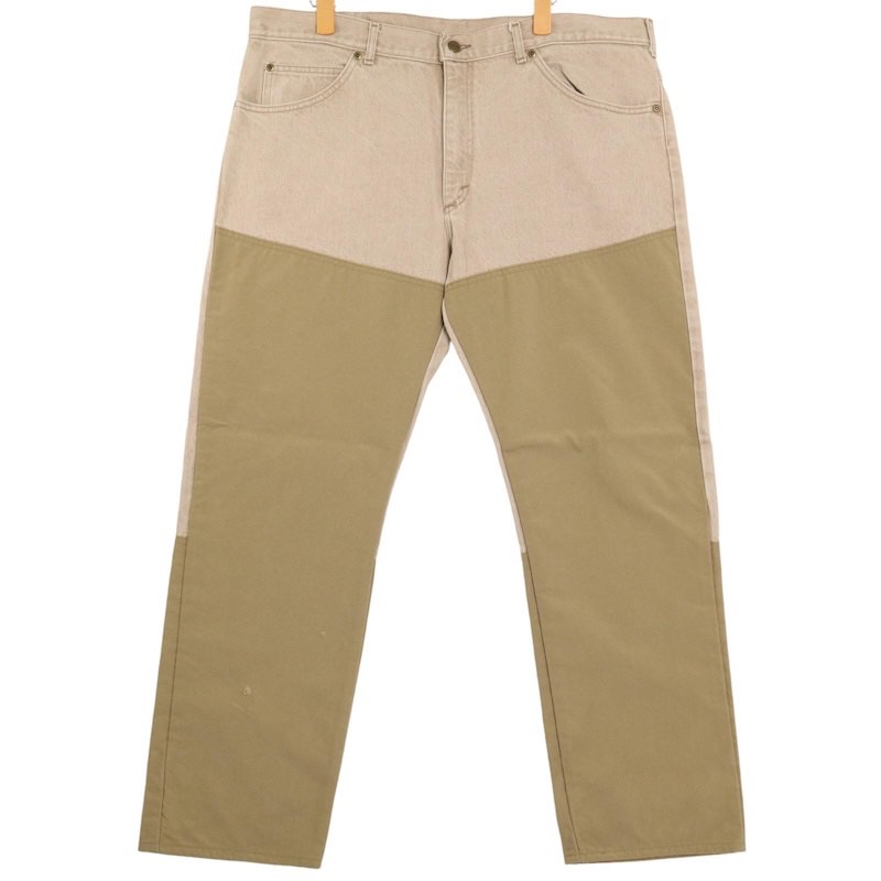 大きいサイズ メンズW40/L29インチ 80's~90's USA製 エルエルビーン L.L.Bean デニムアウトドアパンツ カラーデニム ハンティング 実寸ウエスト101cm ベージュ系 pc-0206 アメカジ ビンテージ オールド 古着 【中古】