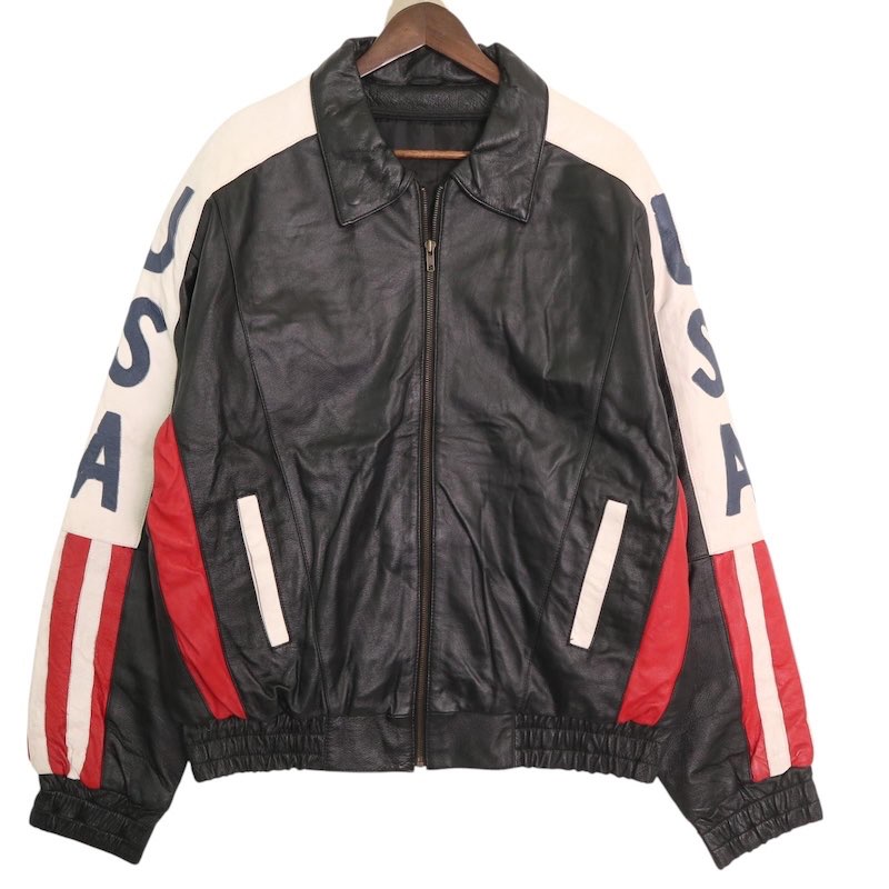 大きいサイズ【vintage】鹿革 リアルレザーダブルジャケット ブラウン XL 大きいサイズ【vintage】鹿革 リアルレザーダブルジャケット