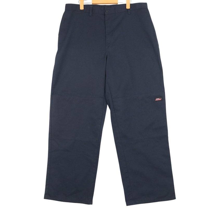 大きいサイズ メンズW38/L32サイズ ディッキーズ Dickies 7118738DN ダブルニーワークパンツ ストリート スケーター 実寸ウエスト97cm 股下：80cm ネイビー系 pc-0360 アメカジ ビンテージ オールド 古着 【中古】