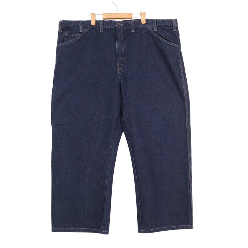 大きいサイズ メンズW48 ディッキーズ Dickies RU900RNB FR デニムペインターパンツ 難燃性 カーペンターパンツ ワークパンツ 実寸ウエスト124cm 股下：71cm ブルーデニム系 pc-0438 アメカジ ビンテージ オールド 古着 【中古】