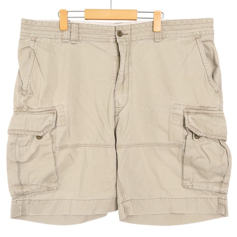 大きいサイズ メンズW44 ポロラルフローレン カーゴショートパンツ CLASSIC POLO CHINO カーキベージュ ウエスト実寸約113cm Polo Ralph Lauren ショーツ ハーフパンツ アメリカ古着 USED hpc-0038 【中古】