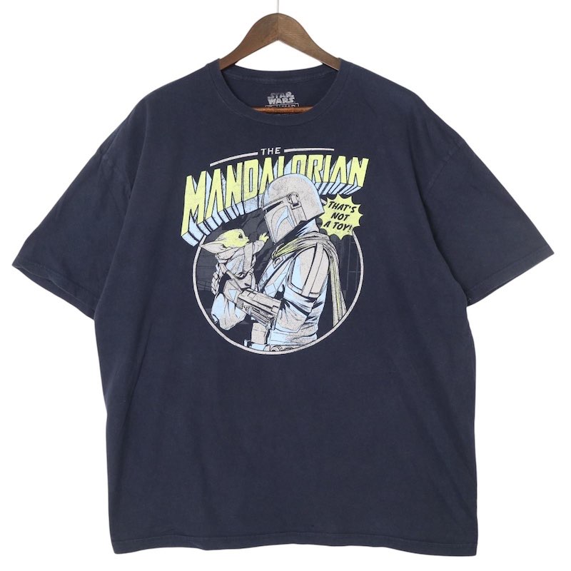 STAR WARS スターウォーズ マンダロリアン オーバーサイズ Tシャツ L スター・ウォーズ / ザ・マンダロリアン マンドー&グローグー ネイビー