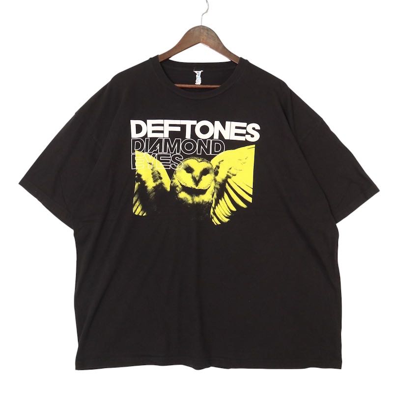 大きいサイズ メンズUS-2XLサイズ デフトーンズ クルーネック半袖プリントTシャツ DIAMOND EYES ブラック 胸囲約138cm DEFTONES Tee Styled PREMIUM オルタナティブロック メタル バンド ミュージック アメリカ古着 USED BIG hsc-0722n【中古】