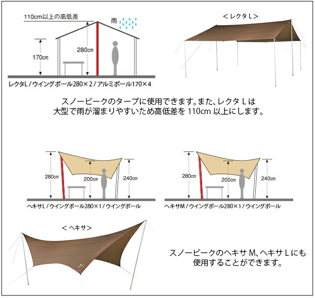 楽天市場 スノーピーク ウイングポール 280cm Snow Peak Tp 001 ポール テント タープ キャンプ アウトドア ウィングポール 正規品 Outdoorstyle サンデーマウンテン