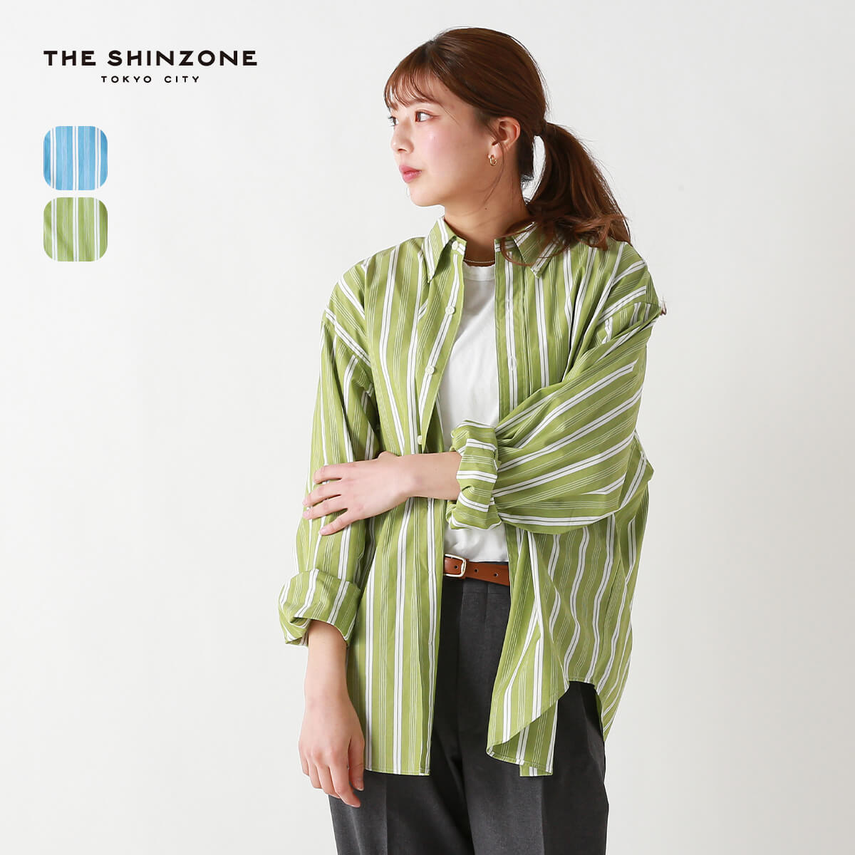 NOTHING WRITTEN★SUNNE STRIPE SHIRT★シュン ストライプシャツ 