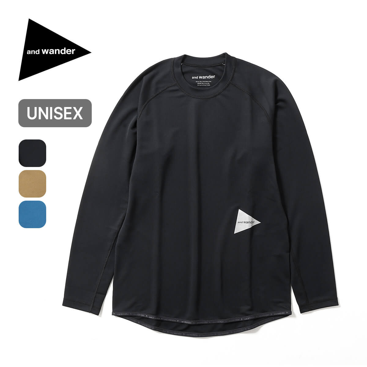 【楽天市場】アンドワンダー パワードライジャージーラグランロングスリーブT and wander power dry jersey raglan  long sleeve T メンズ レディース ユニセックス 5743264029 トップス Tシャツ 長袖 ベースレイヤー キャンプ アウトドア  【正規品 ...