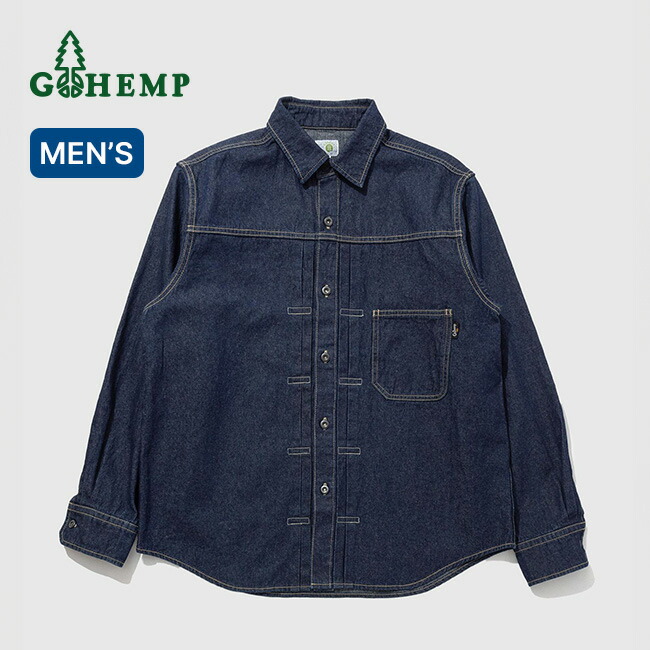 【ラスト1点】【SALE 20%OFF】ゴーヘンプ プリーツワークシャツ GOHEMP PLEATS WORK SHIRTS GHS3134DTO シャツ 襟シャツ トップス 長袖 おしゃれ キャンプ アウトドア