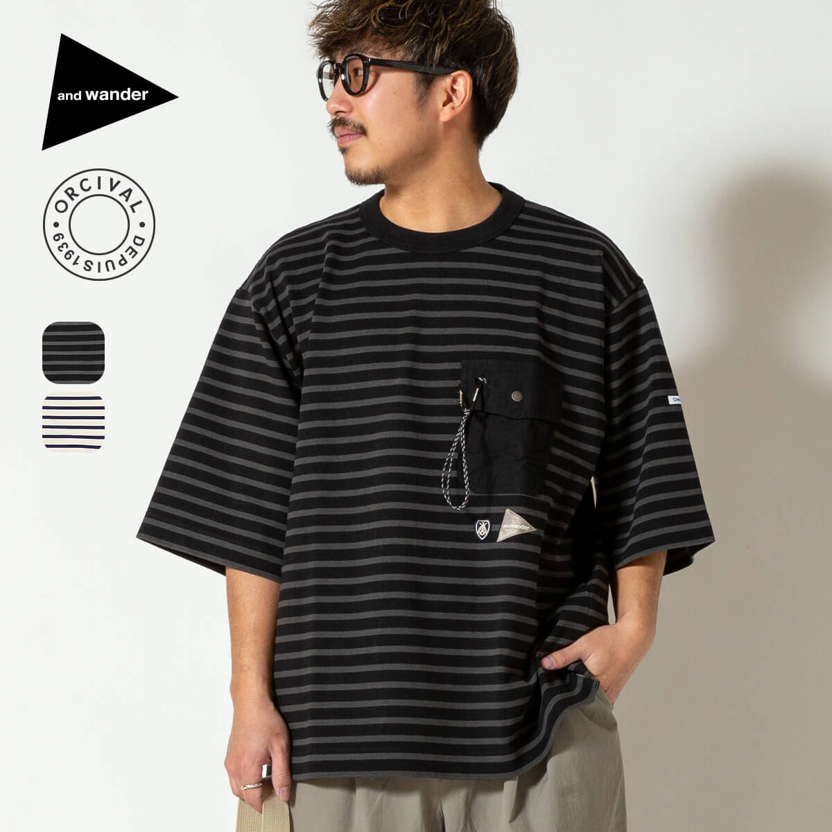 楽天市場】アンドワンダー ポケットT and wander pocket T