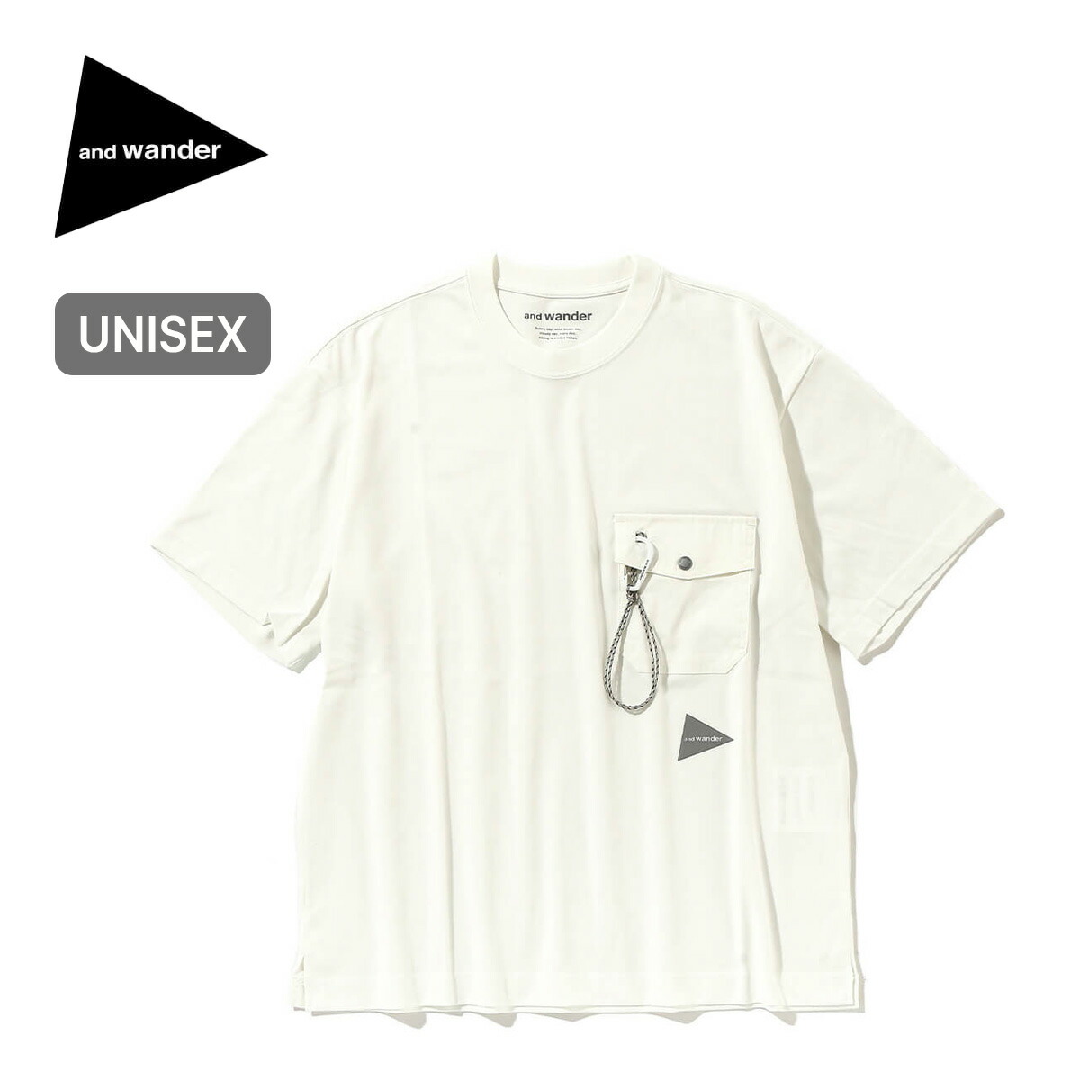 【SALE 40%OFF】【ラスト1点】アンドワンダー ポケットT and wander pocket T メンズ ウィメンズ ユニセックス 5745184094 トップス Tシャツ 半袖 レディース おしゃれ キャンプ アウトドア