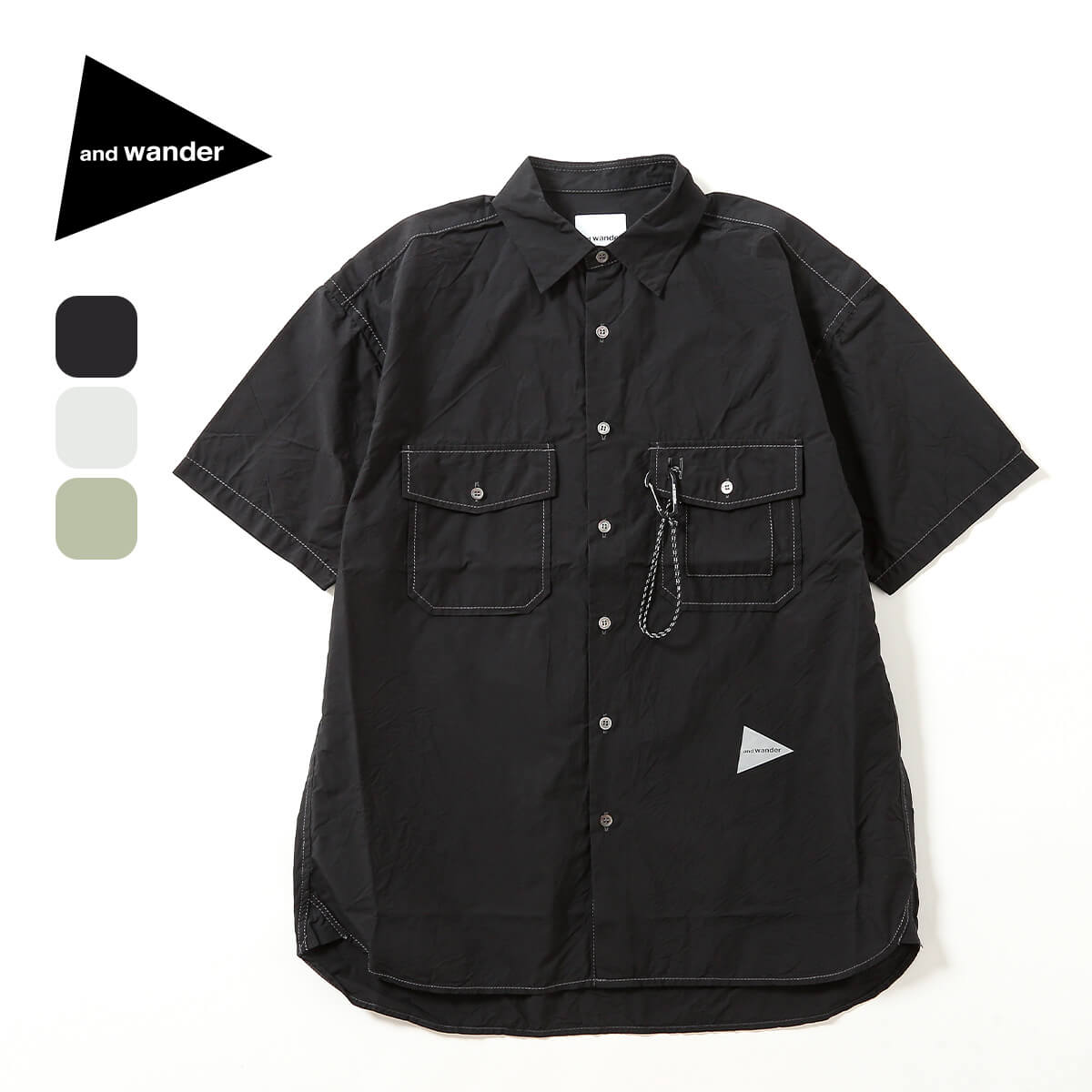 and wanderアンドワンダー CORDURAコーデュラタイプライターシャツ and wander (アンドワンダー) CORDURA typewriter shirt