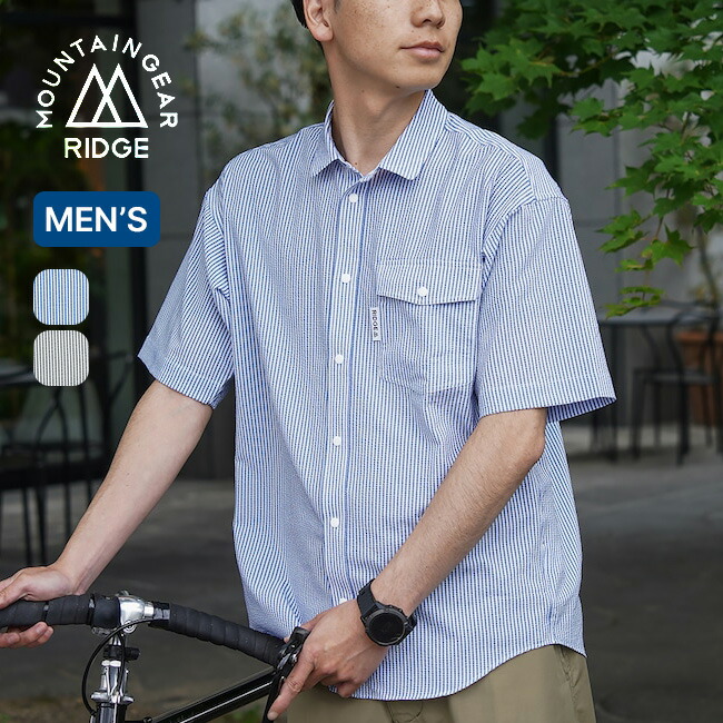 【SALE 20%OFF】リッジマウンテンギア ベーシックショートスリーブシャツ ストライプ メンズ RIDGE MOUNTAIN GEAR Basic Short Sleeve Shirt \