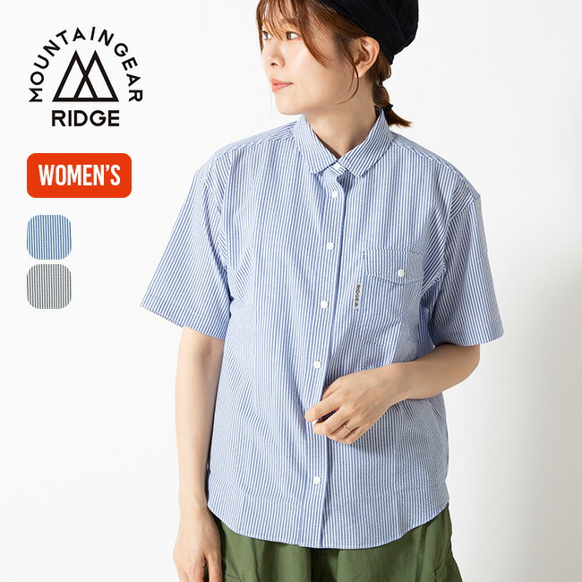 【SALE 20%OFF】リッジマウンテンギア ベーシックショートスリーブシャツ ストライプ【ウィメンズ】 RIDGE MOUNTAIN GEAR Basic Short Sleeve Shirt \