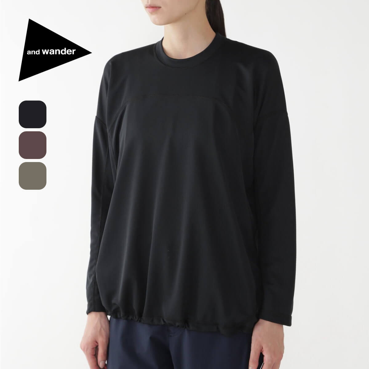 and Wander ：dry jersey long sleeve Tシャツ 楽天市場】アンドワンダー ドライジャージーロングスリーブT and