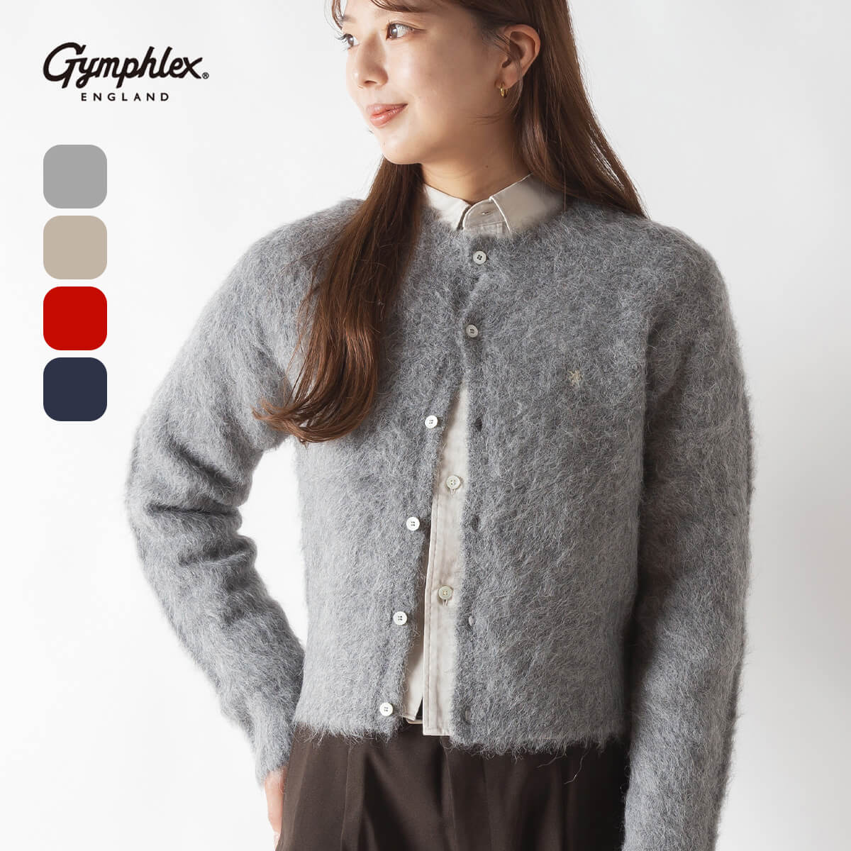 楽天市場】ジムフレックス クルーネックショートカーディガン シャギー