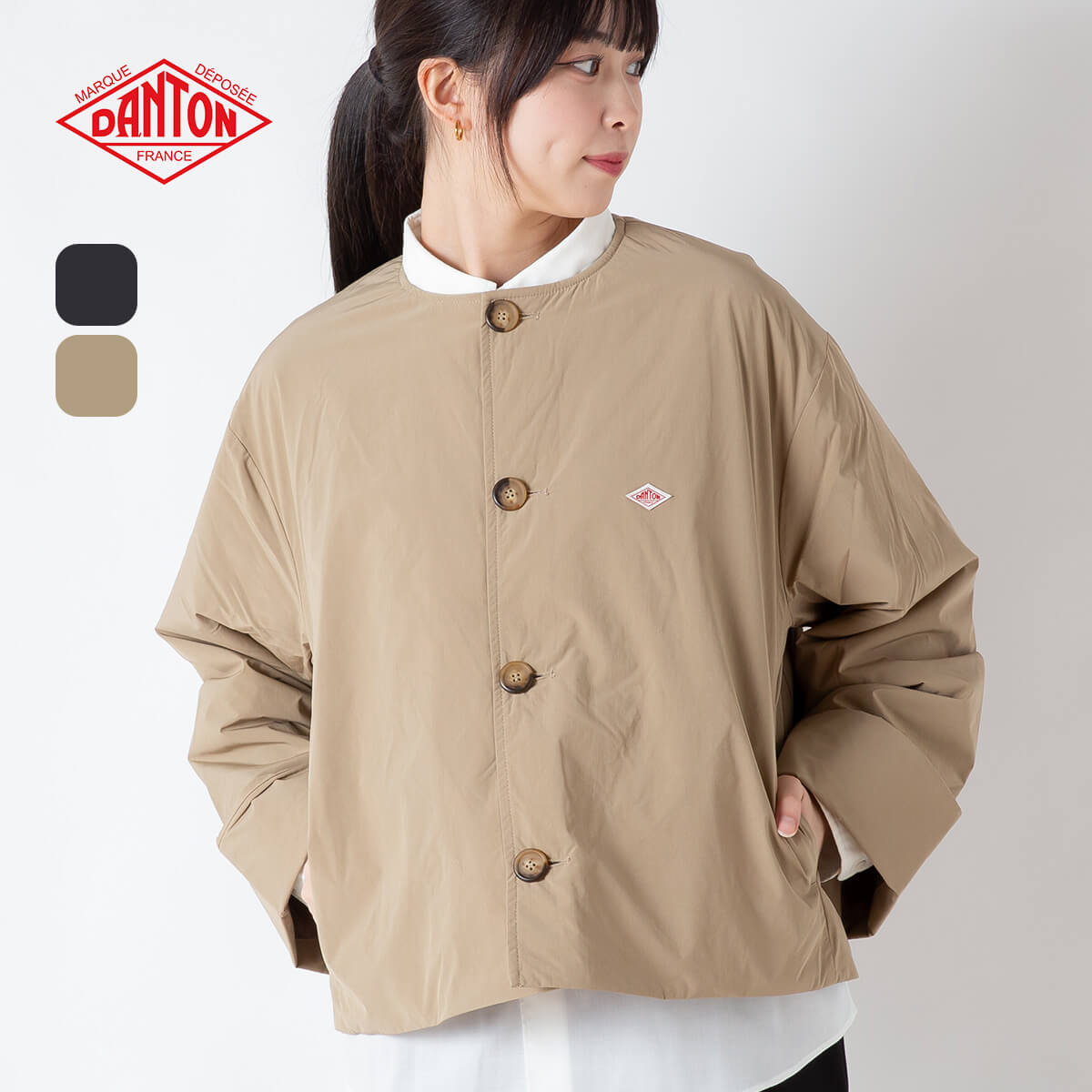 DANTON ナイロンカラーレスジャケット DANTON（ダントン）の「DANTON | ナイロン カラーレスジャケット WOMEN
