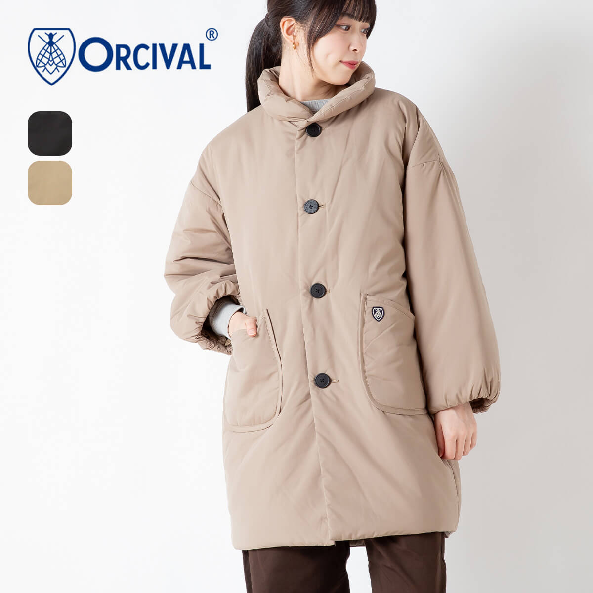 楽天市場】オーシバル スタンドカラーロングブルゾン ブラッシュド