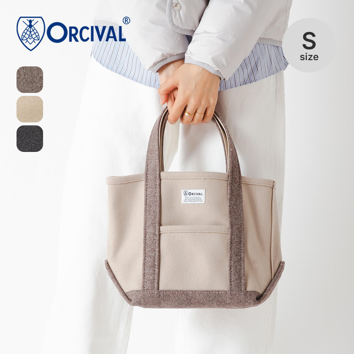 オーシバル バッグ ORCIVAL トートバッグ ORCIVAL オーシバル ホリゾンタルギャザーバッグ 横型トート コットン