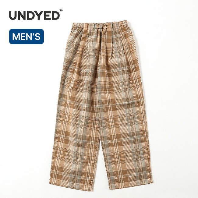【SALE 50%OFF】アンダイド マドラスチェックワイドパンツ UNDYED MADRAS CHECK WIDE PANTS メンズ UNS25SPT014 カジュアル ロングパンツ リラックス キャンプ アウトドア