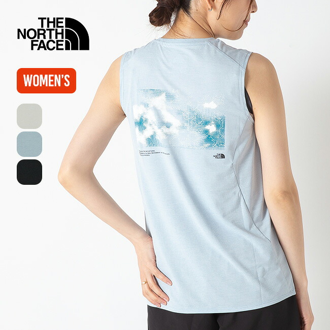 ザ・ノース・フェイス ノースフェイス S/L GTDメランジグラフィッククルー【ウィメンズ】 THE NORTH FACE S/L GTD Melange Graphic Crew レディース NTW12676 ノースリーブ カットソー ランニング ランシャツ トップス Tシャツ 袖なし キャンプ アウトドア