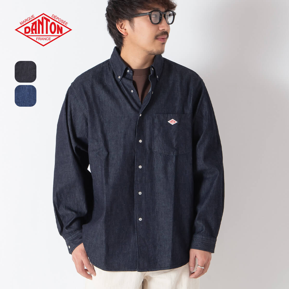 【正規取扱店】 ダントン ドットボタンB.D.シャツL/S デニムダンガリー DANTON Denim Dungaree Button-Down Shirt メンズ #DT-B0293 DUG 長袖 ロングスリーブ カジュアルシャツ トップス おしゃれ キャンプ アウトドア