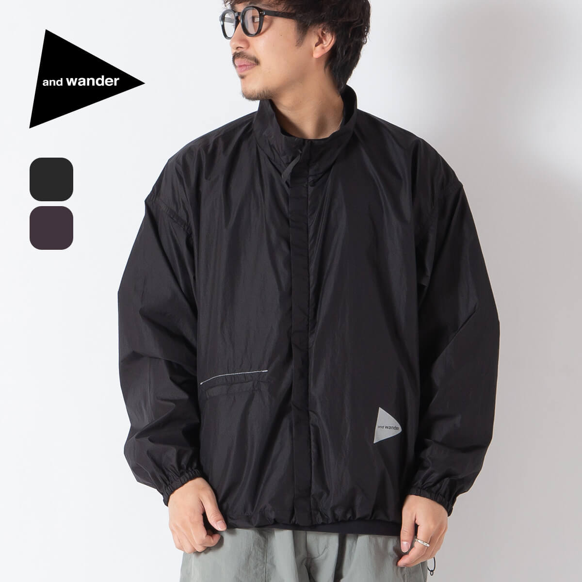 アンドワンダー オーバーサイズリップジャケット and wander oversized lip jacket ユニセックス メンズ ウィメンズ レディース 5746181043 トップス アウター コート ジャケット トレッキング 登山 トラベル 旅行 おしゃれ キャンプ アウトドア