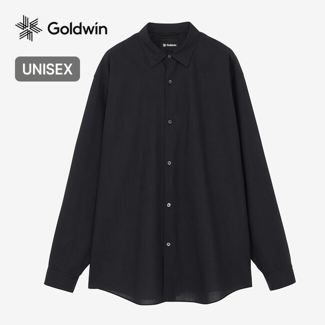 ゴールドウィン ハイツイステッドウールリラックスシャツ ユニセックス GOLDWIN High Twisted Wool Relax Shirt メンズ レディース ウィメンズ GL55702 トップス カジュアルシャツ 長袖 ロングスリーブ 通勤 通学 旅行 トラベル キャンプ アウトドア