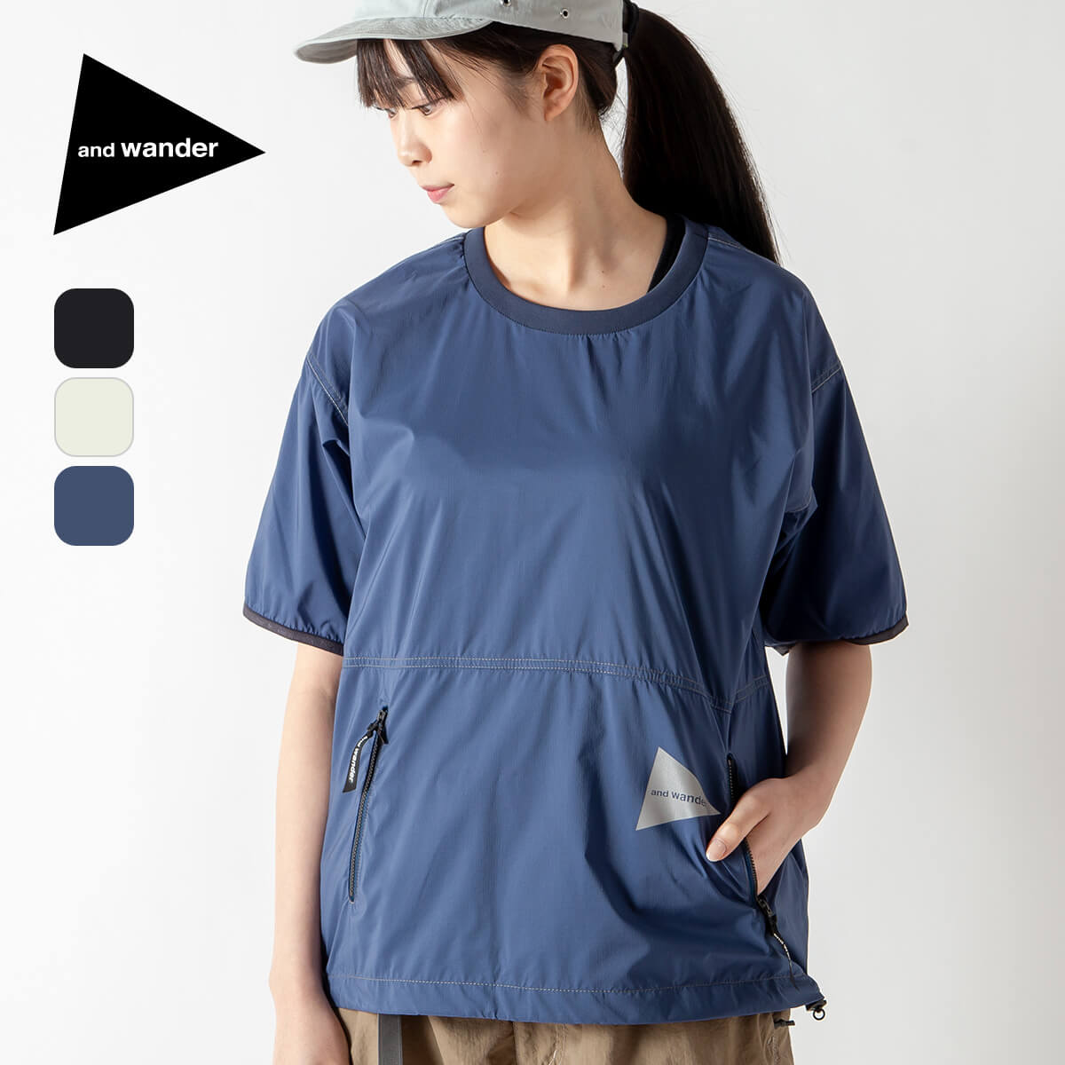 アンドワンダー パーテックスウィンドT and wander PERTEX wind ウィメンズ レディース 5745121017 トップス Tシャツ プルオーバー ウィンドシェル キャンプ アウトドア
