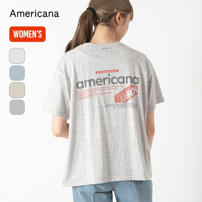 アメリカーナ ラフィー丸胴 プリントT[americana] AMERICANA レディース ウィメンズ BRF-808A/1 トップス Tシャツ 半袖 ショートスリーブ おしゃれ キャンプ アウトドア