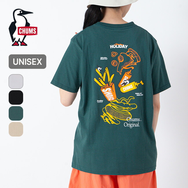 チャムス アンチバグファーストフードポケットTシャツ CHUMS Anti-Bug Fast Food Pocket T-Shirt メンズ レディース ユニセックス CH01-2715 トップス ティシャツ 半袖 カットソー クルーネック 防虫 タウンユース カジュアル おしゃれ キャンプ アウトドア