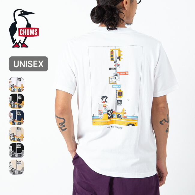 チャムス ブービーロストシティトリップポケットTシャツ CHUMS Booby Lost City Trip Pocket T-Shirt メンズ レディース ユニセックス CH01-2739 トップス ティシャツ 半袖 旅行 トラベル コットン タウンユース カジュアル おしゃれ キャンプ アウトドア
